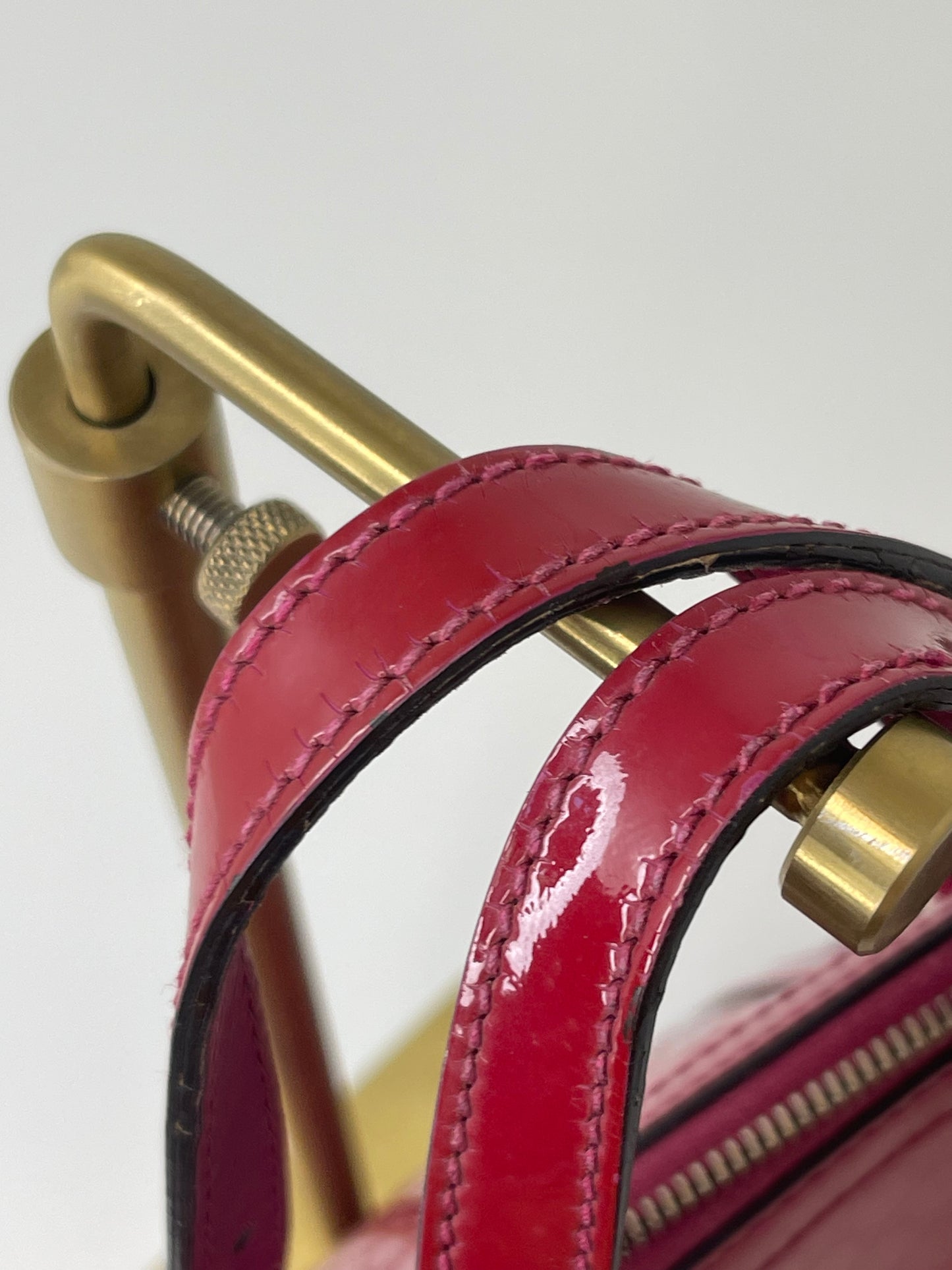 Gucci Red Patent Microguccissima 2-Way Handbag