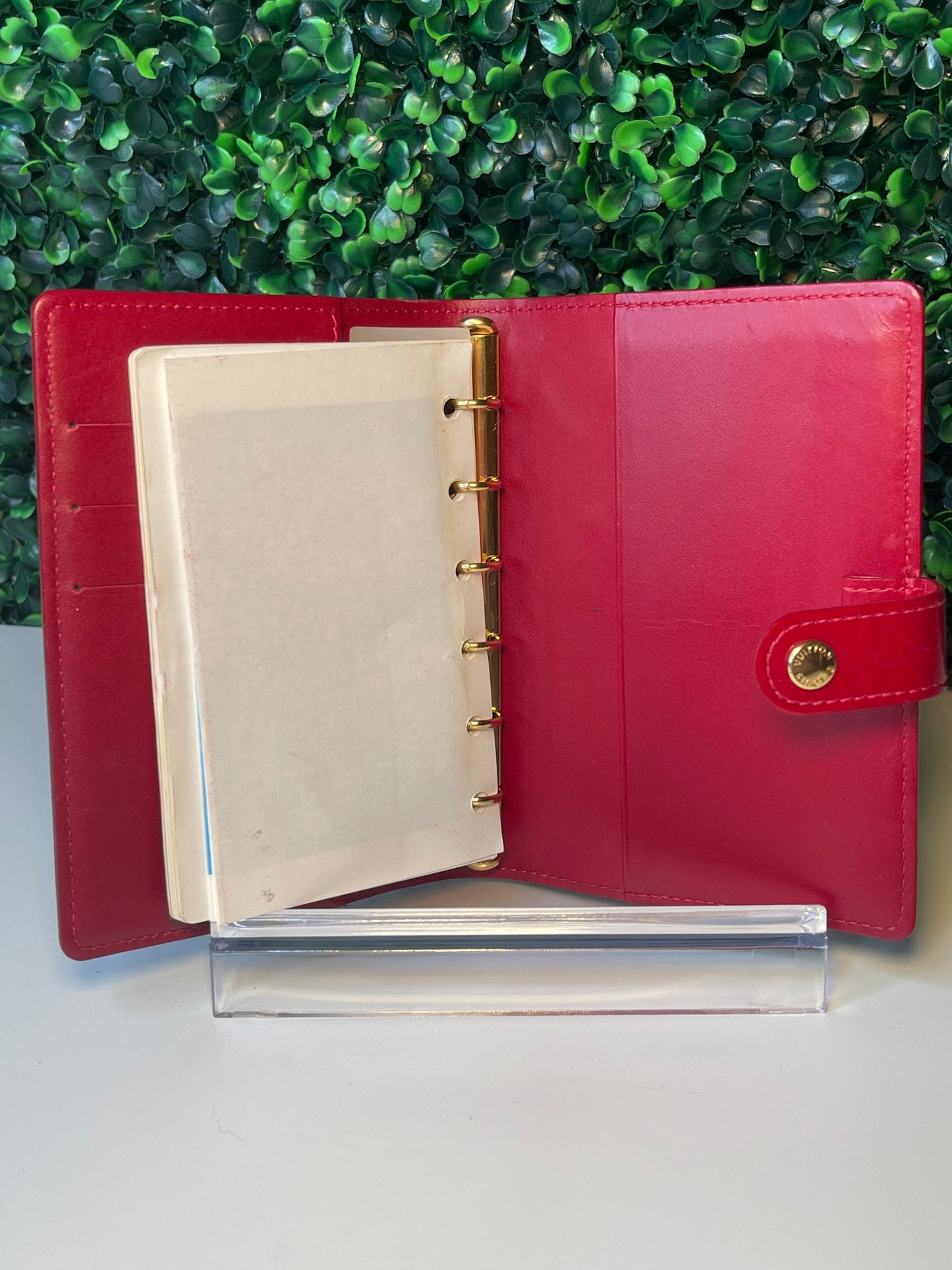 Louis Vuitton Red Vernis Agenda PM