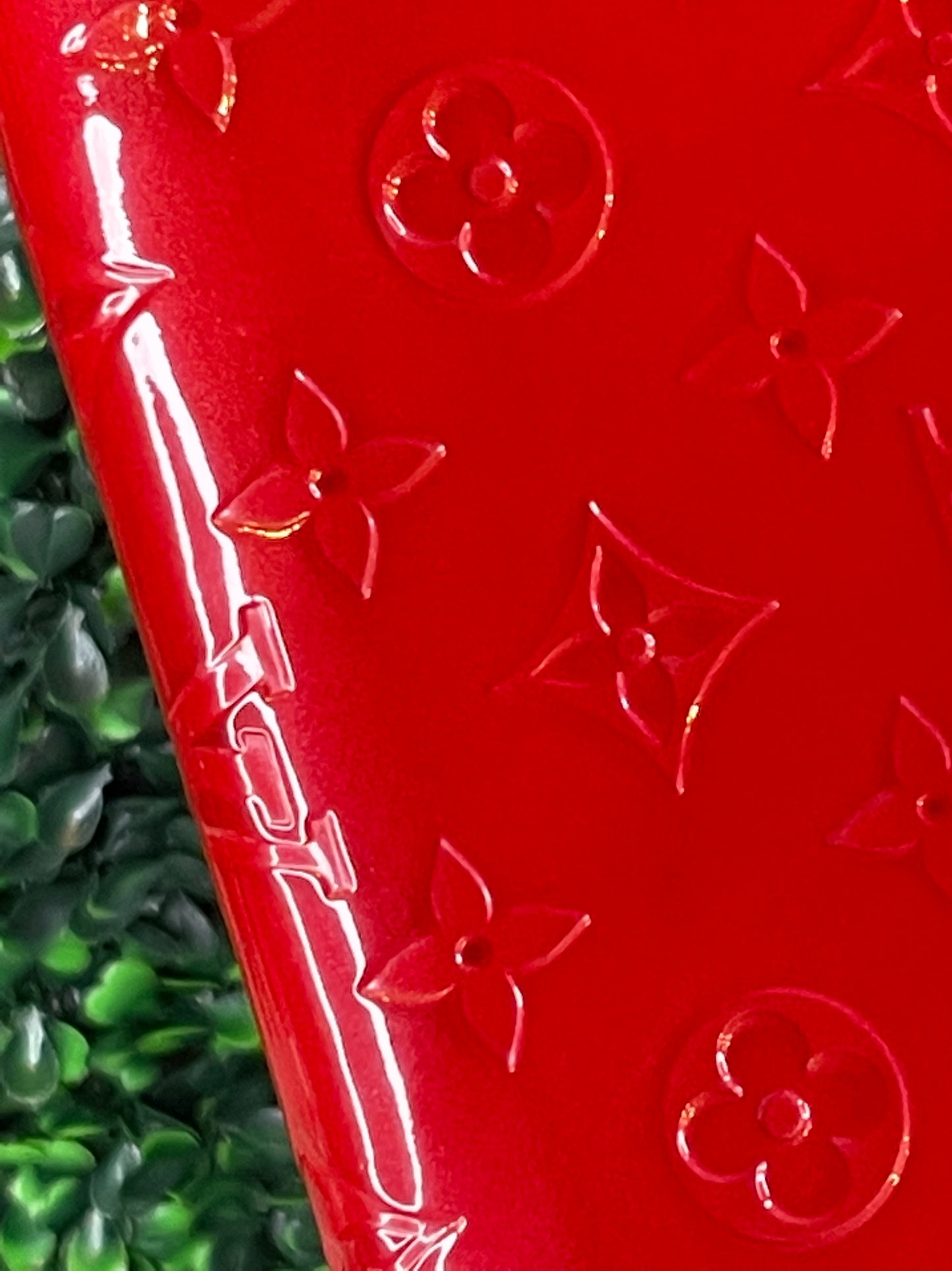 LV Red Vernis Zippy Long Wallet