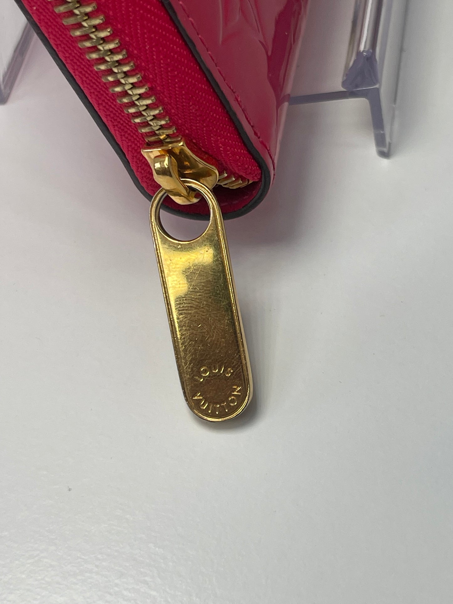 Preowned Louis Vuitton Hot Pink Rose Pop Vernis Zippy Long Wallet