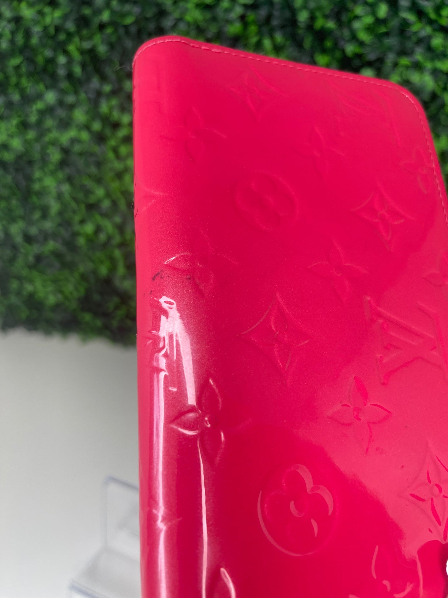 Preowned Louis Vuitton Hot Pink Rose Pop Vernis Zippy Long Wallet