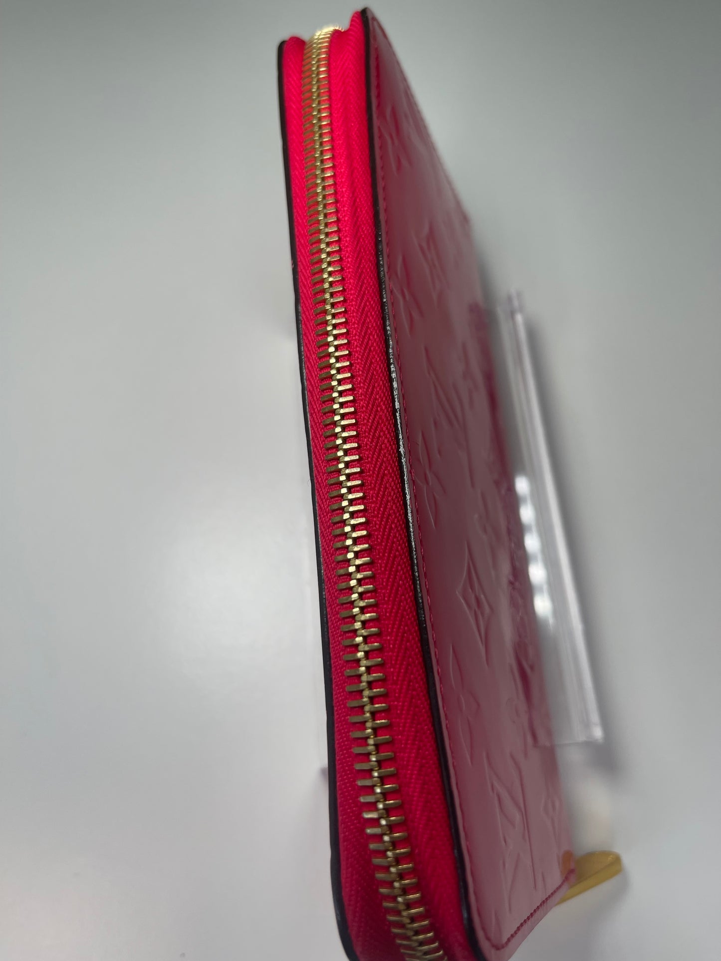 Preowned Louis Vuitton Hot Pink Rose Pop Vernis Zippy Long Wallet