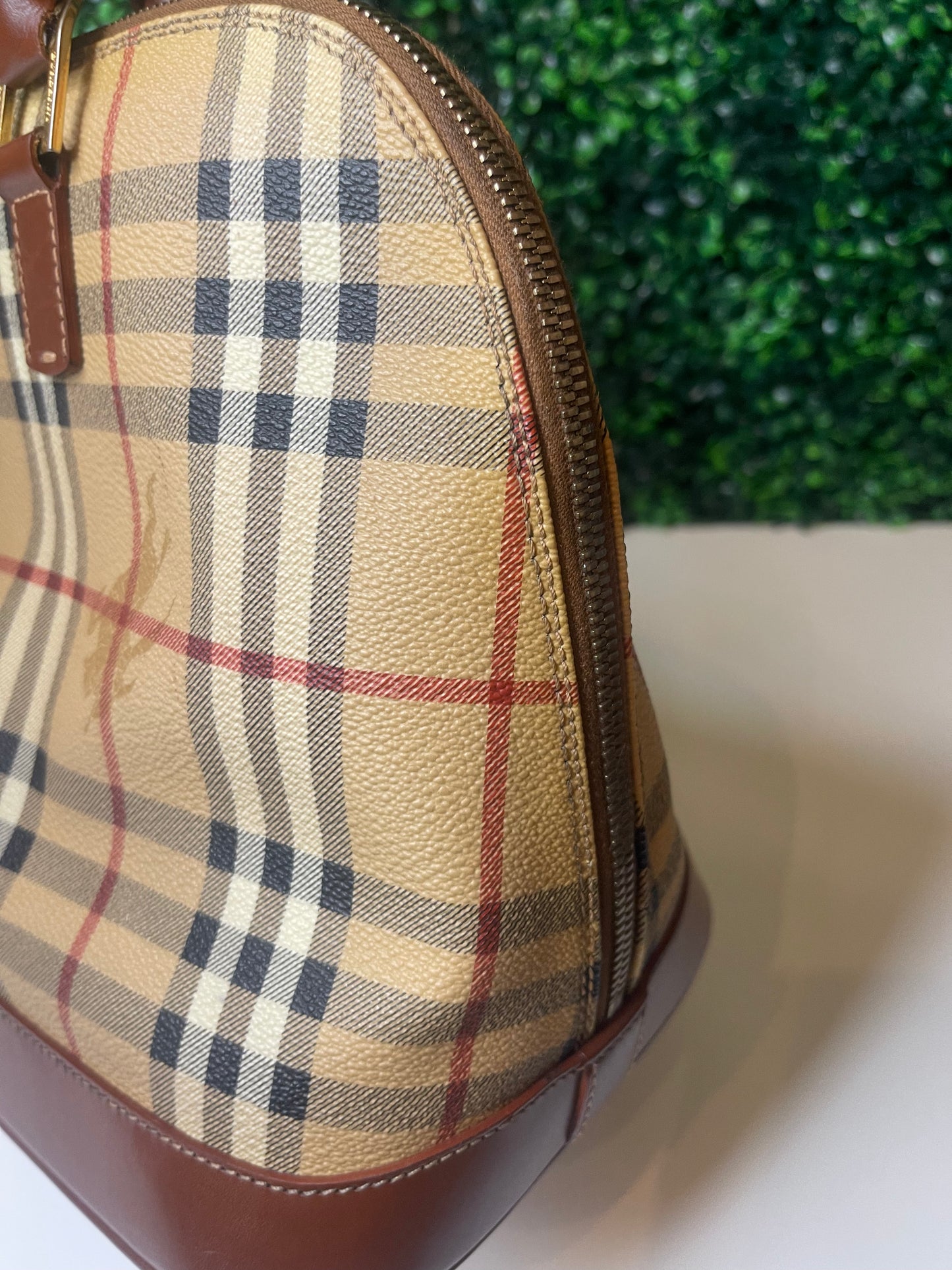 Burberry Coated Canvas Nova Check Handbag