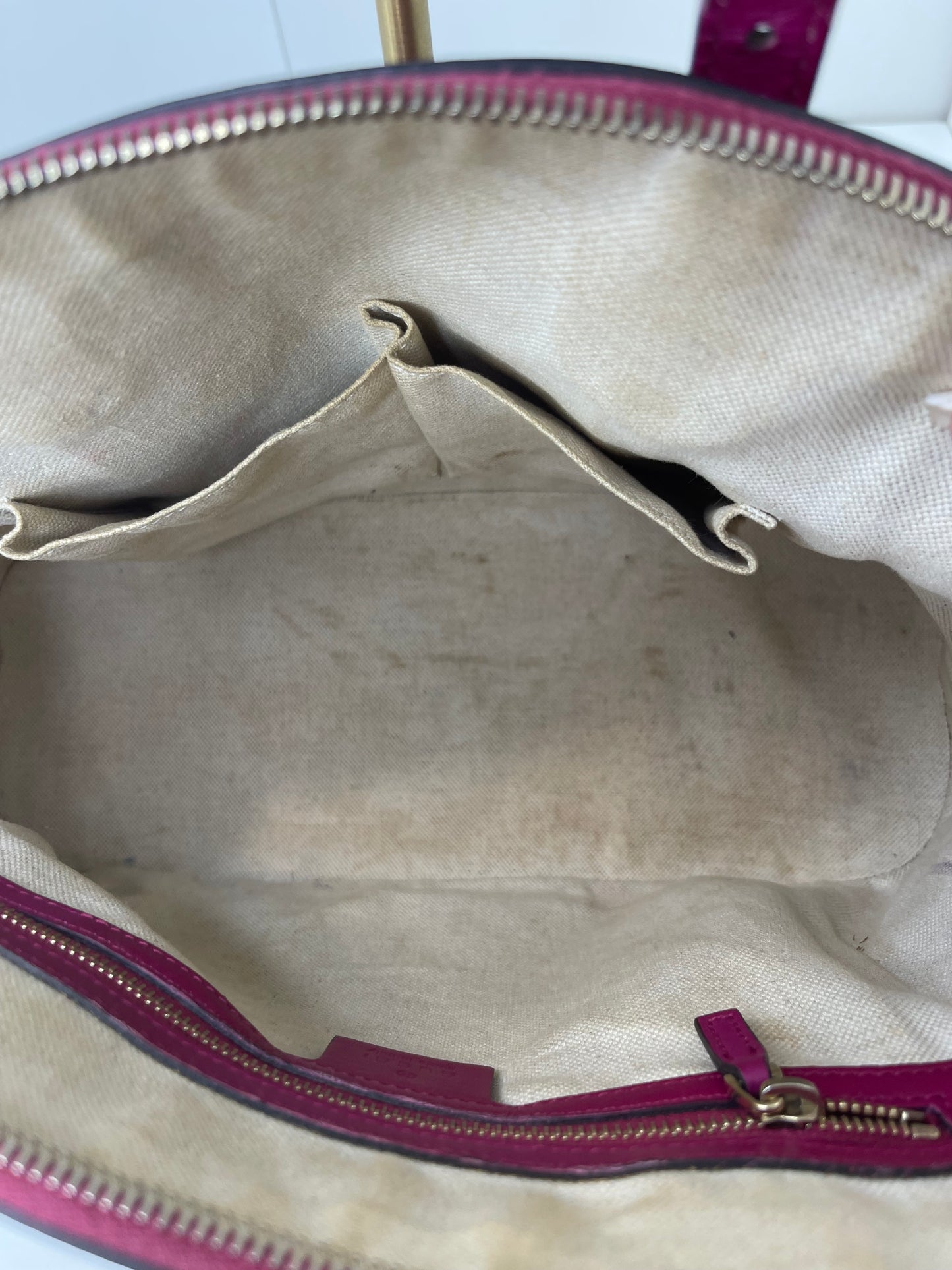 Gucci Red Patent Microguccissima 2-Way Handbag