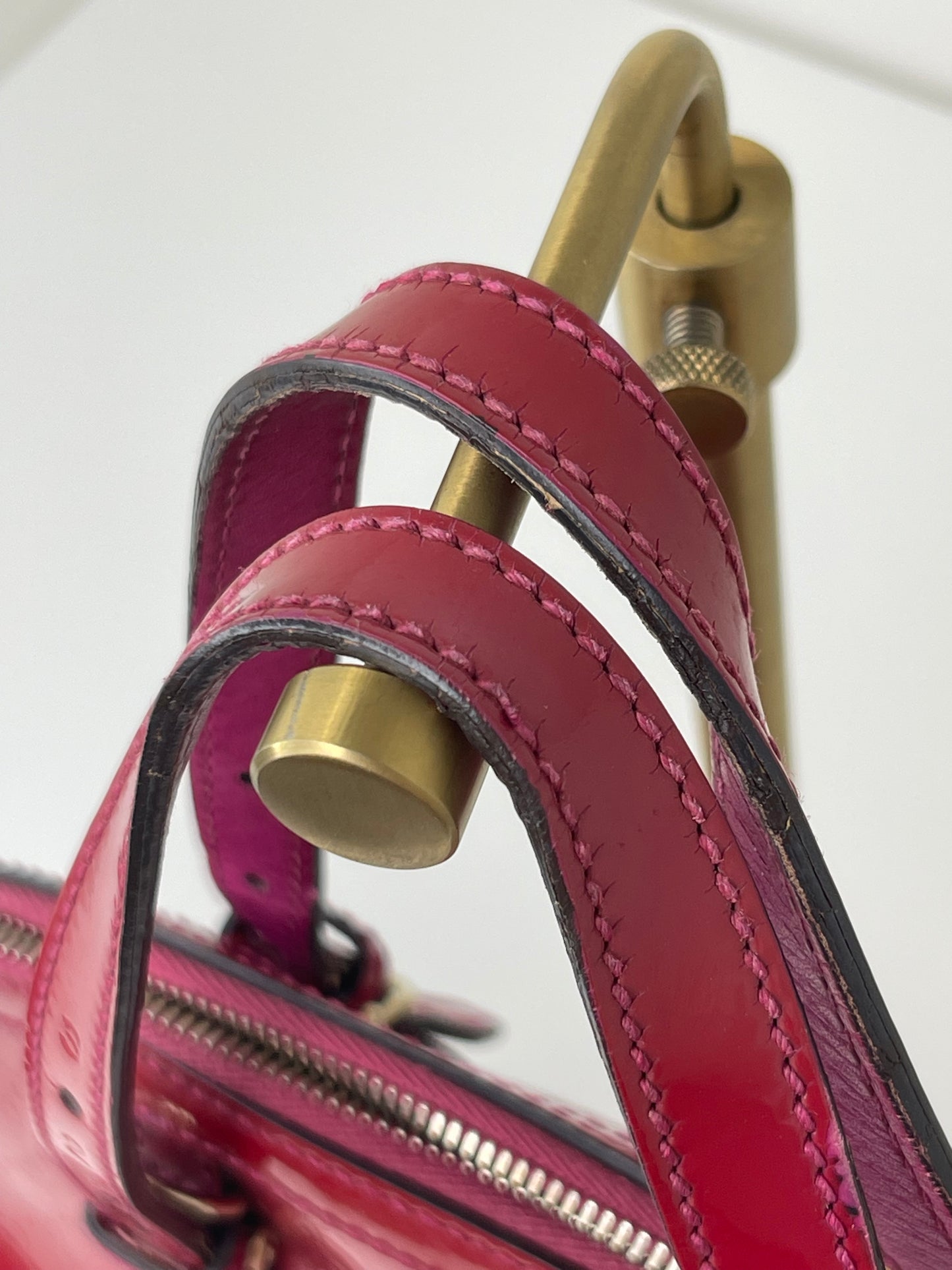 Gucci Red Patent Microguccissima 2-Way Handbag