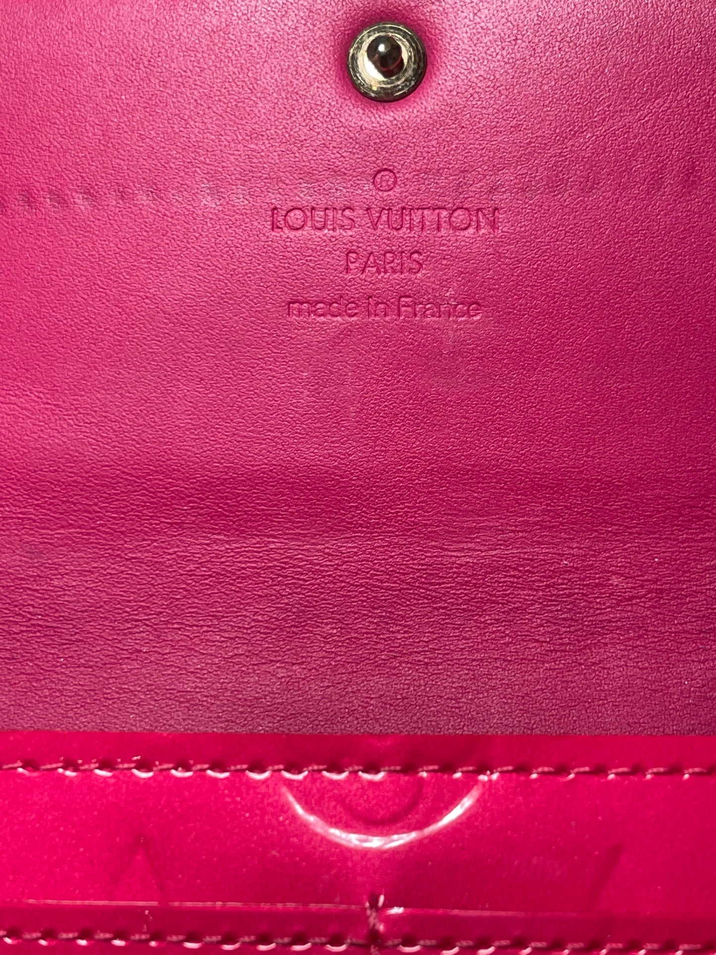 Louis Vuitton Pink Vernis Sarah Long Wallet