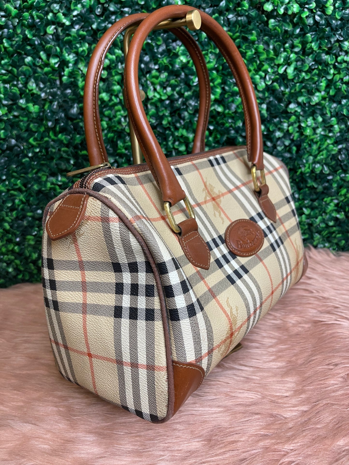 Vintage Burberry (Burberrys) Nova Check Boston Bag
