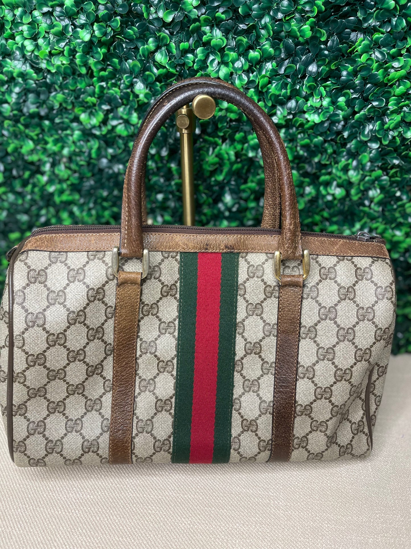Gucci Vintage Boston Hand Bag Sherry Line