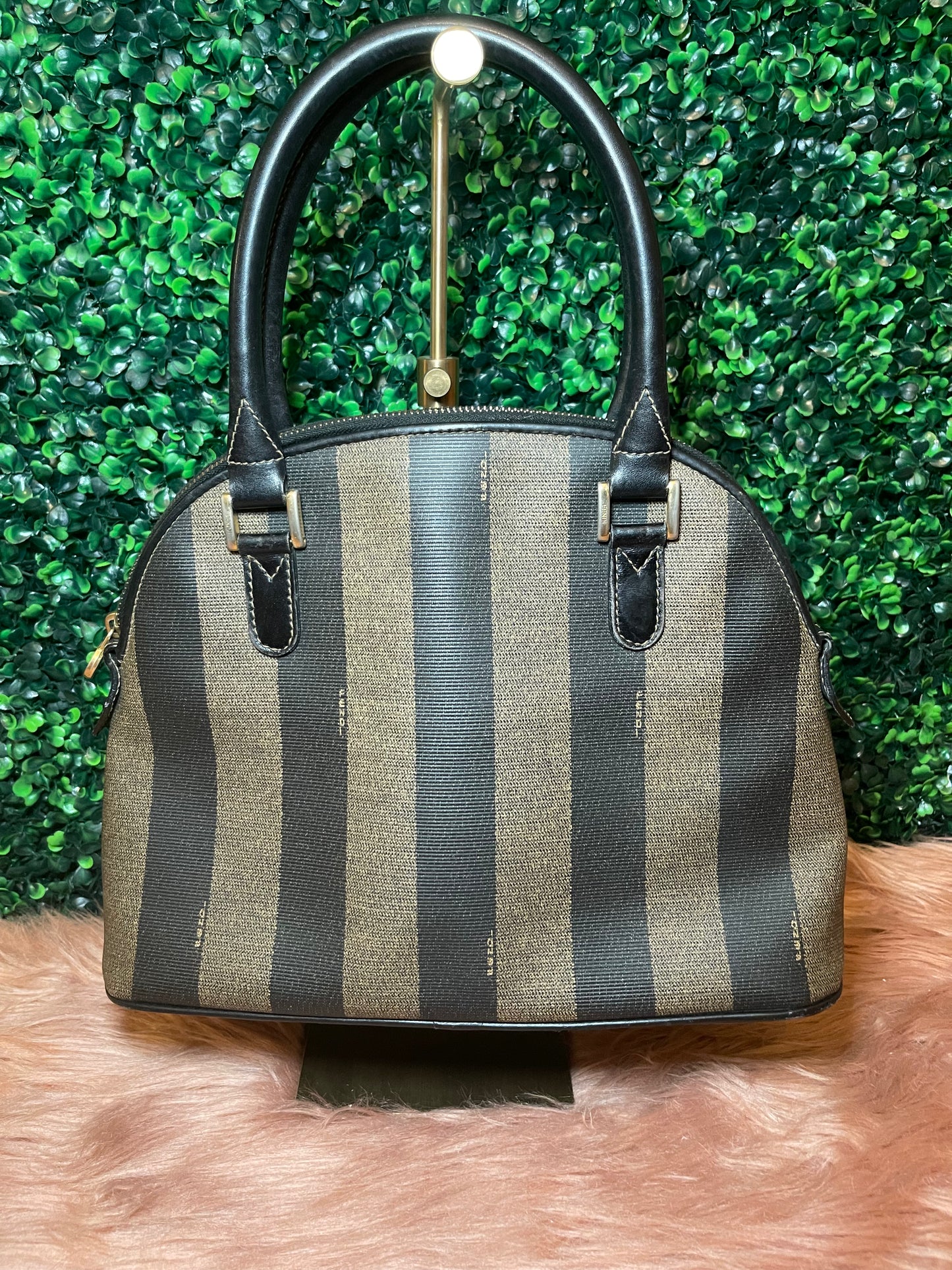 Fendi Vintage Pequin Handbag