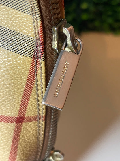 Preowned Burberry Coated Canvas Nova Check Handbag