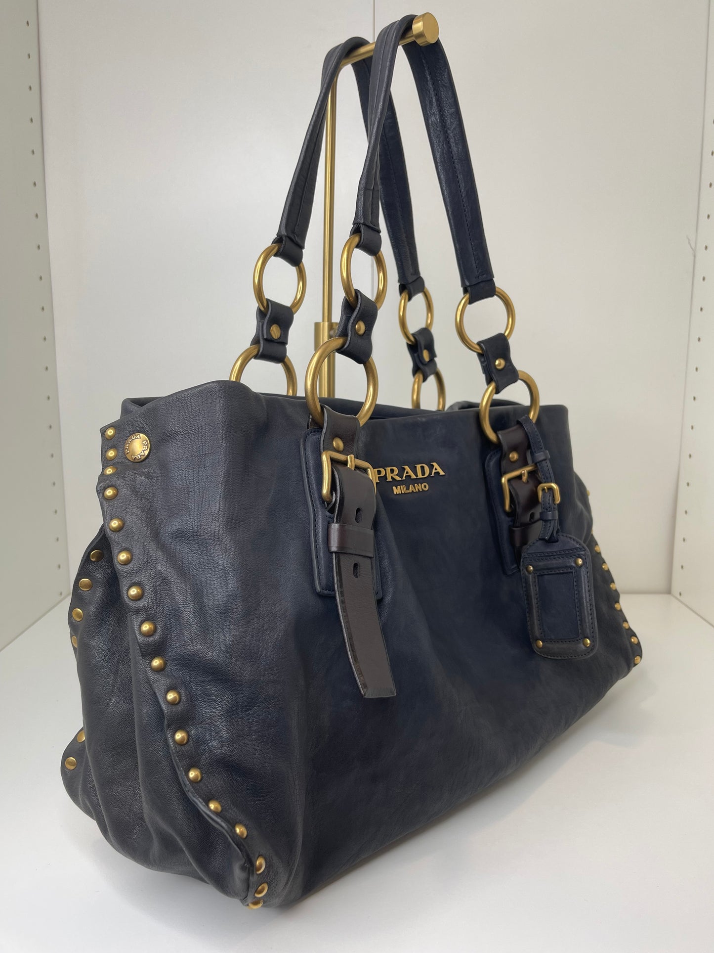 Prada Nappa Aviator Leather Tote