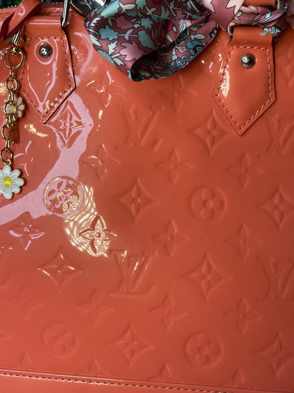 Preowned Louis Vuitton Rose Litchi Vernis Alma PM