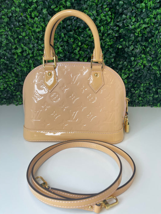 Preowned Louis Vuitton Rose Angelique Monogram Vernis Alma BB Bag