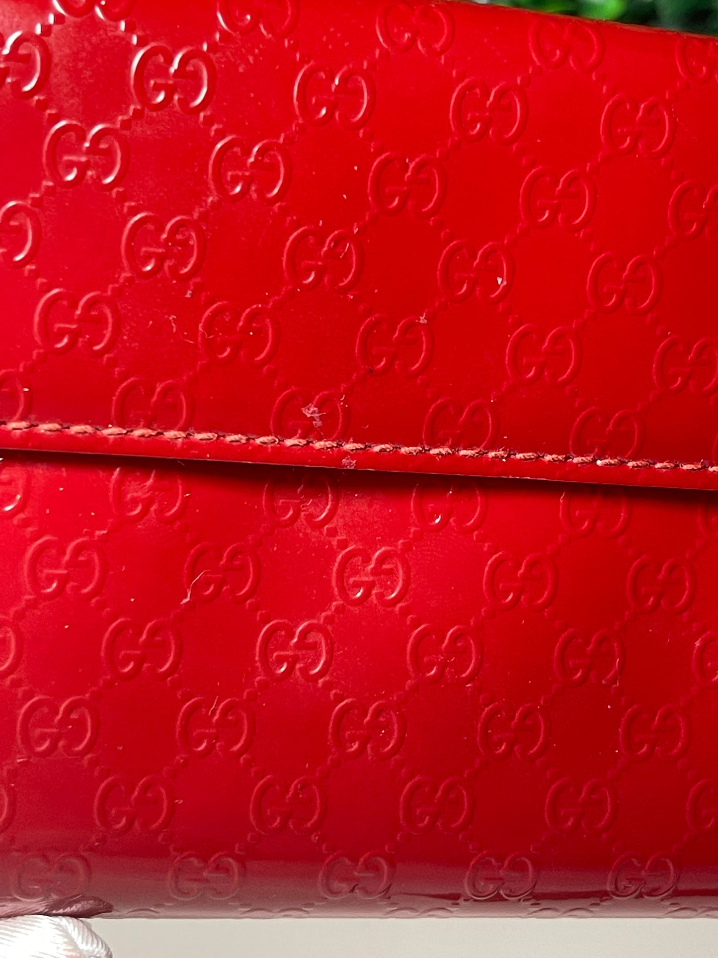 Gucci GG Heart Patent Leather Long Wallet