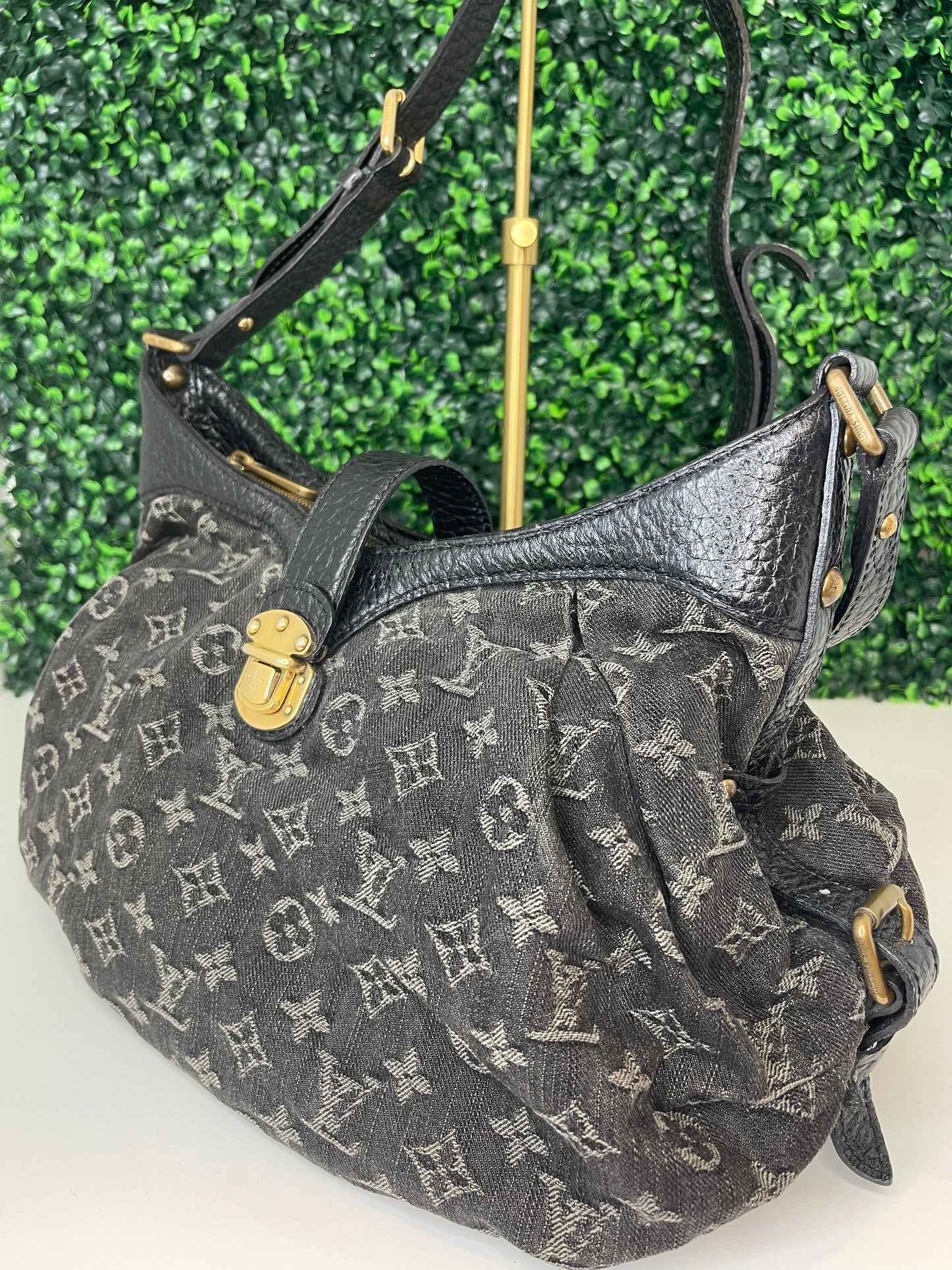 Preowned Louis Vuitton Black Denim Mahina