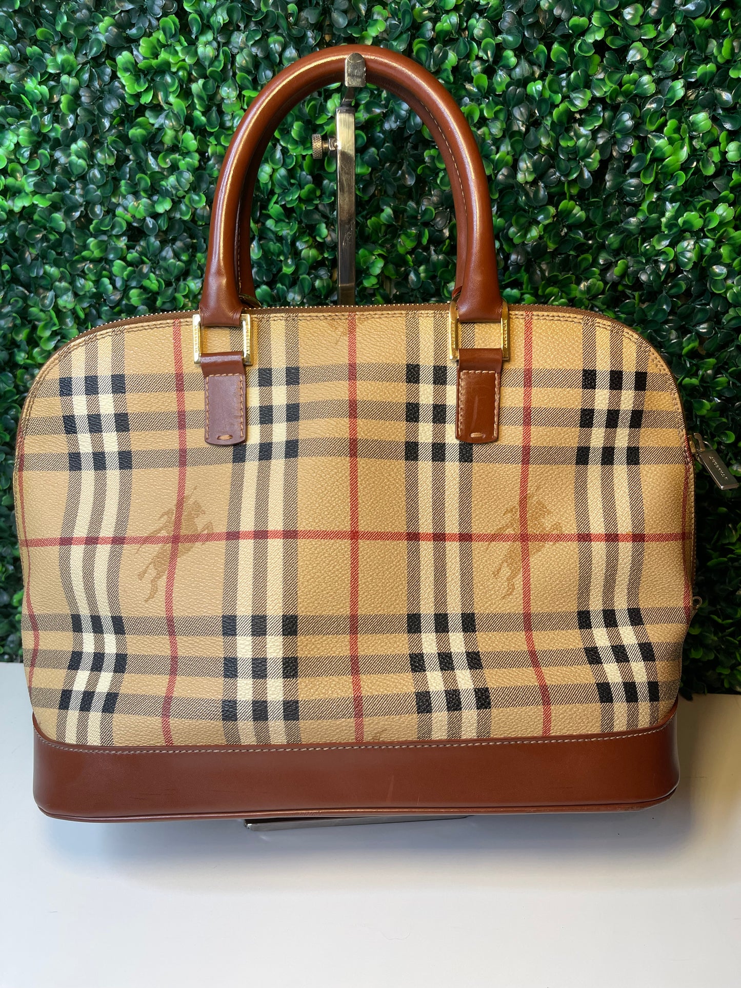 Burberry Coated Canvas Nova Check Handbag