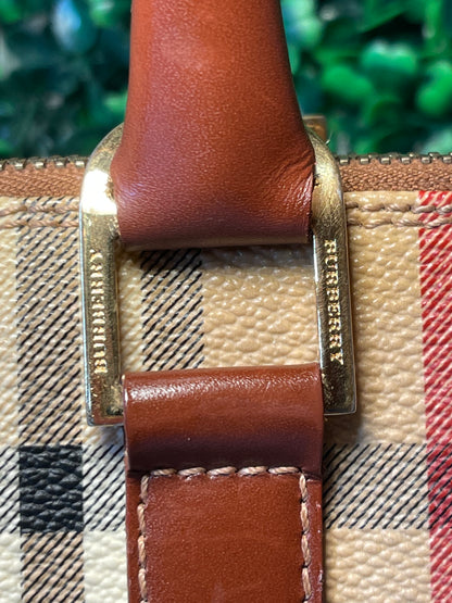 Preowned Burberry Coated Canvas Nova Check Handbag