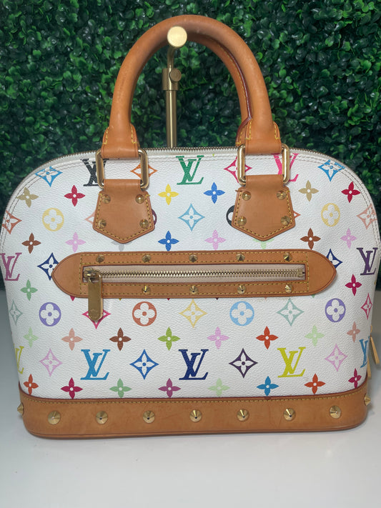 Louis Vuitton White Multicolor Alma PM