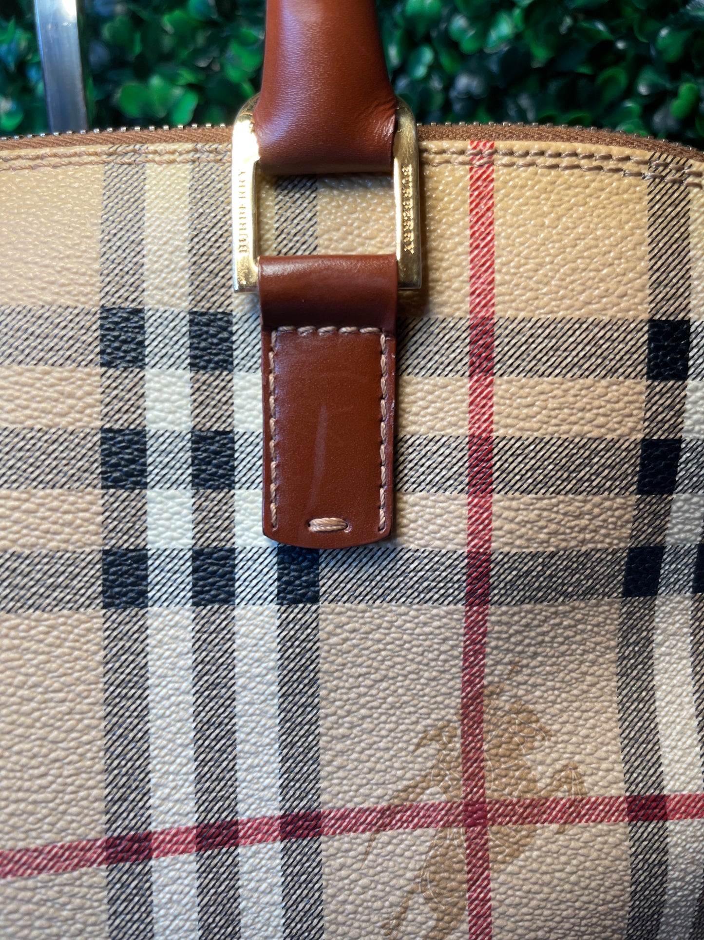 Burberry Coated Canvas Nova Check Handbag