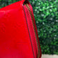 LV Red Vernis Zippy Long Wallet