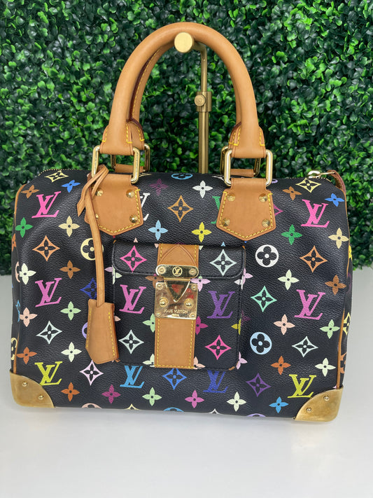 Louis Vuitton Black Multicolor Speedy 30 (SP1014)