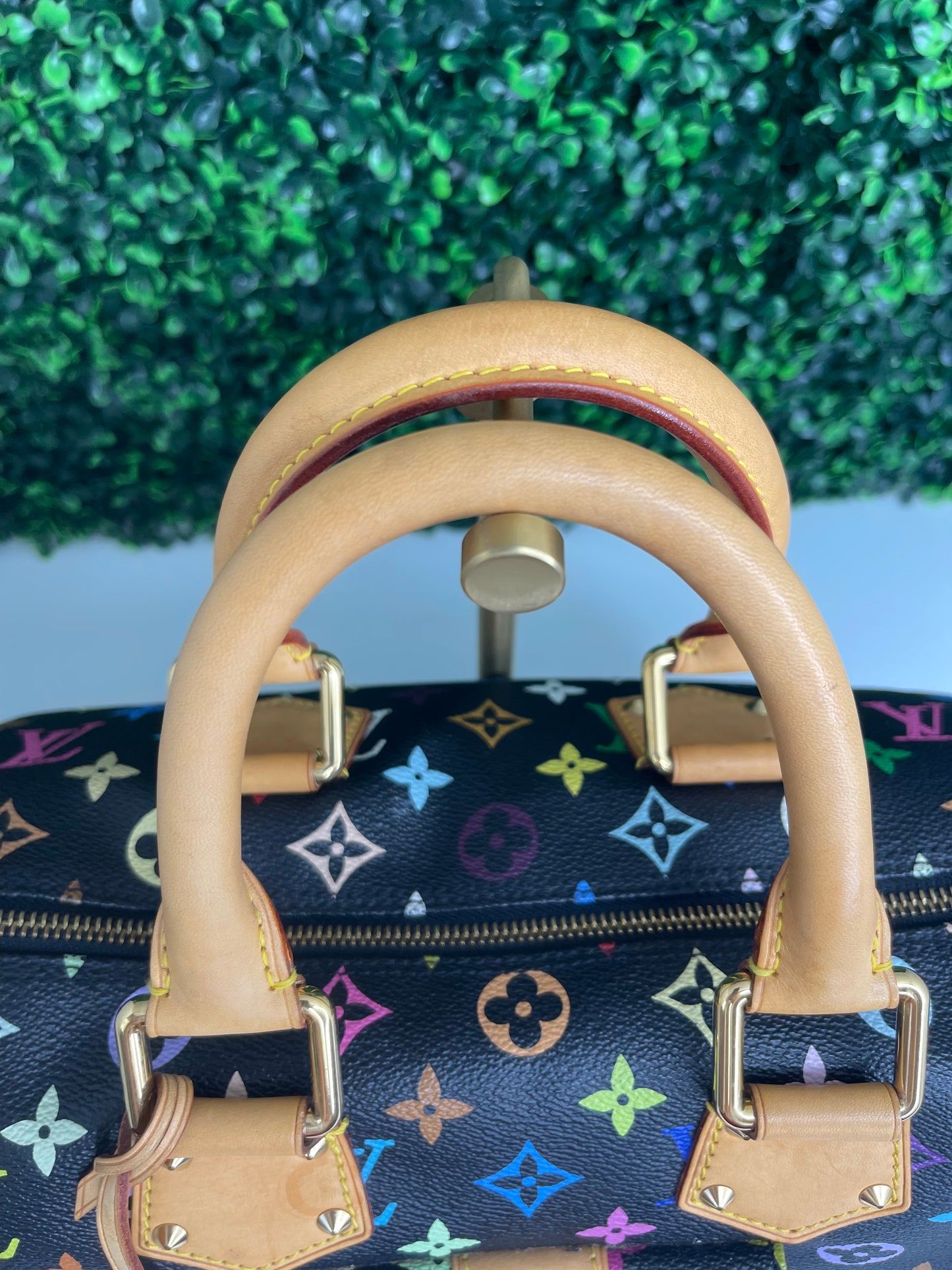 Preowned Black Multicolor Speedy 30