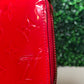 LV Red Vernis Zippy Long Wallet