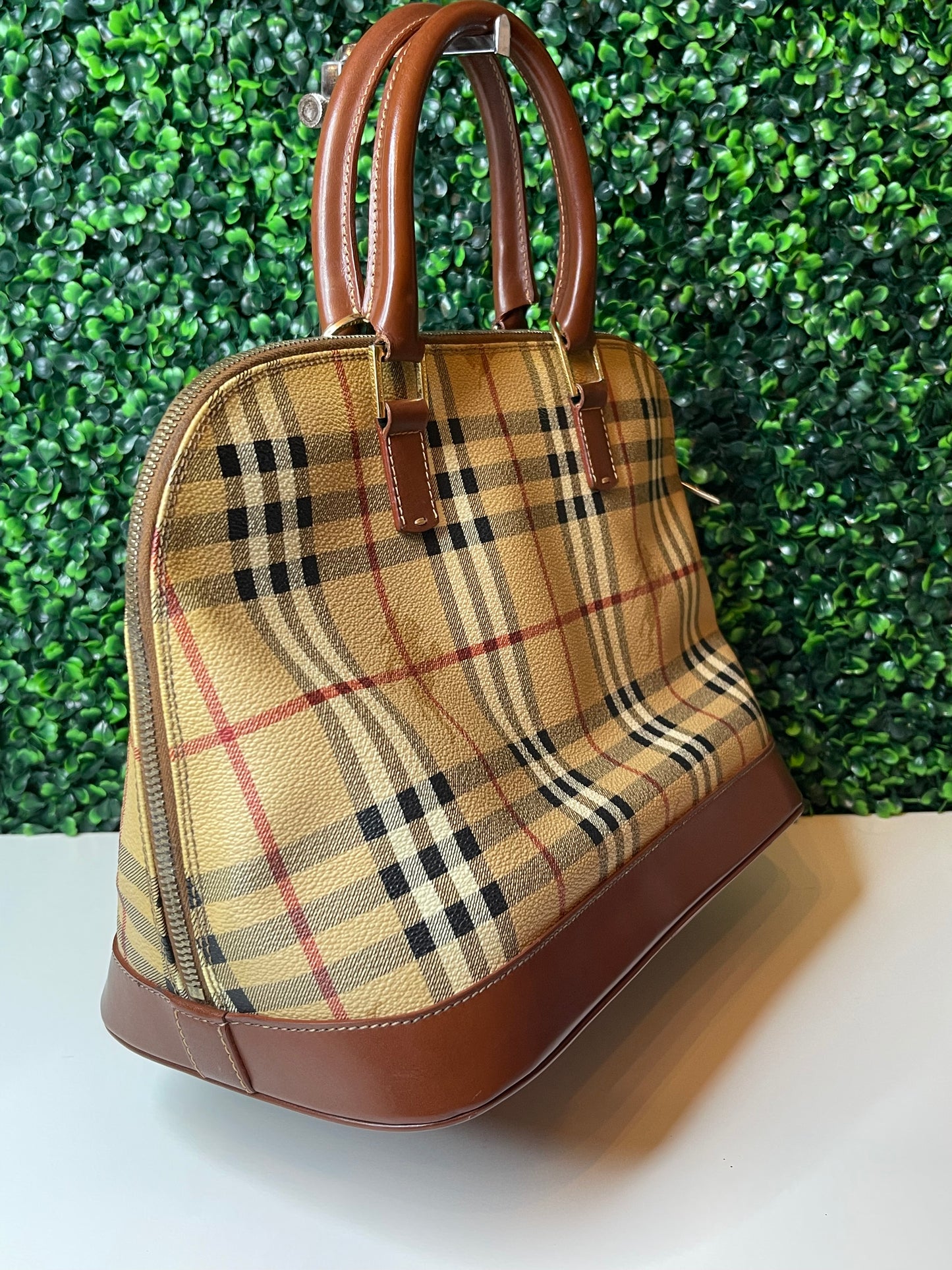 Burberry Coated Canvas Nova Check Handbag