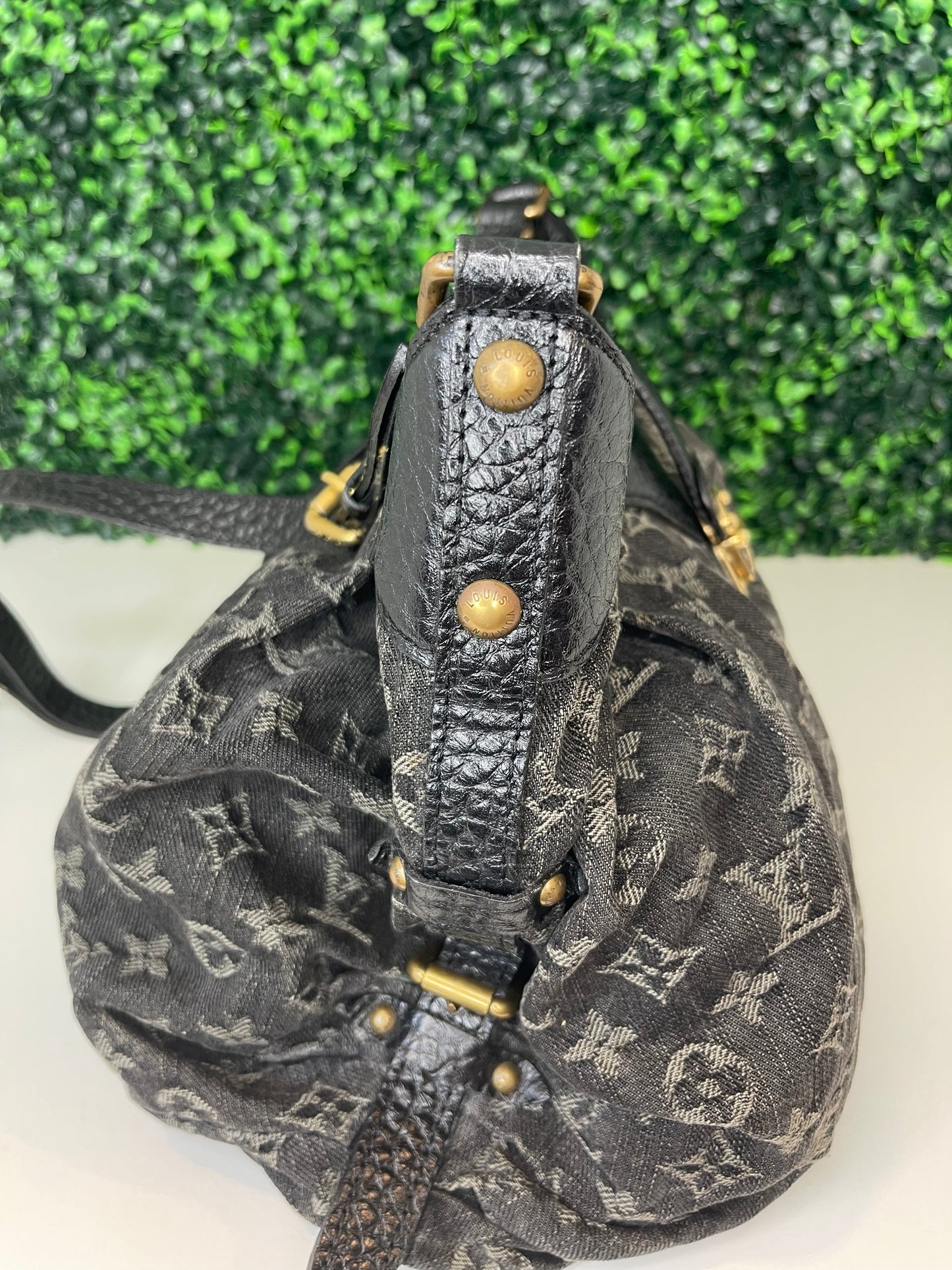 Preowned Louis Vuitton Black Denim Mahina