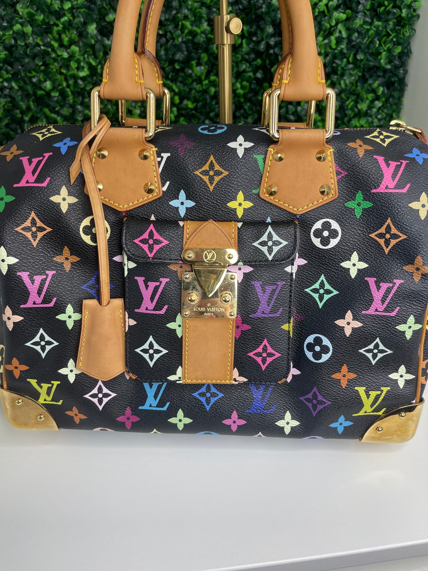 Louis Vuitton Black Multicolor Speedy 30 (SP1014)