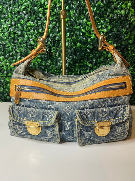 Louis Vuitton Baggy Handbag Denim PM