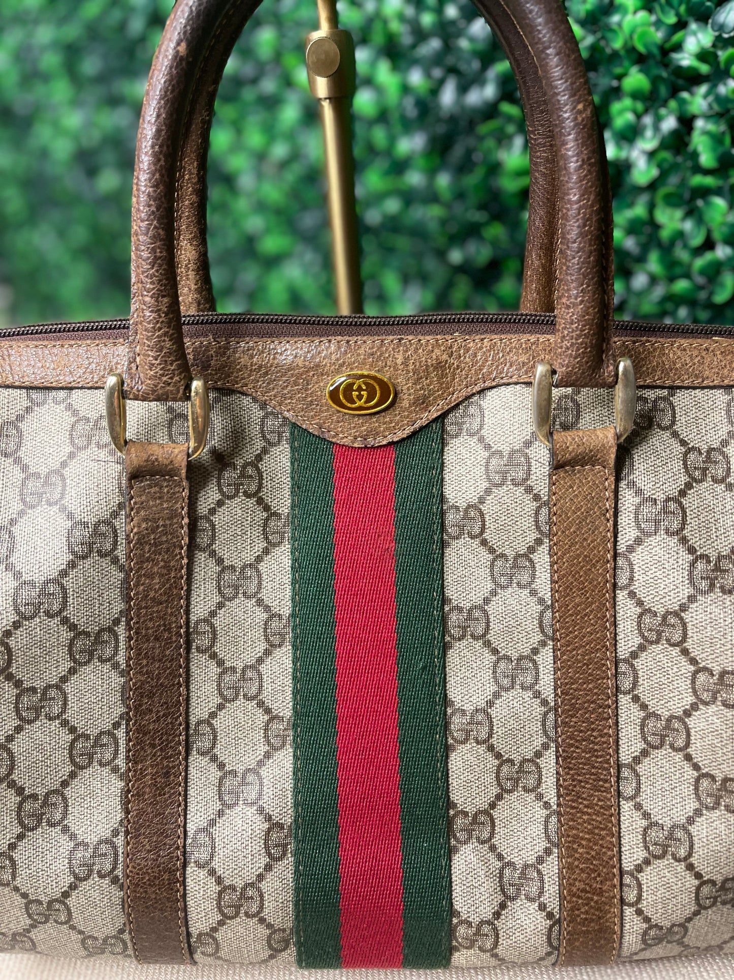 Gucci Vintage Boston Hand Bag Sherry Line