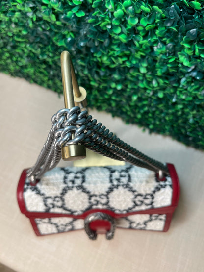 Preowned Gucci Dionysus Small Tweed Leather Shoulder Bag