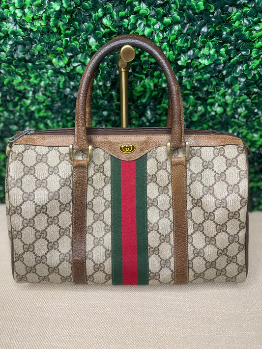 Gucci Vintage Boston Hand Bag Sherry Line