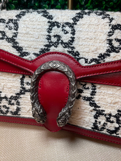 Preowned Gucci Dionysus Small Tweed Leather Shoulder Bag