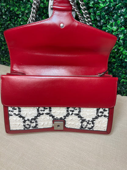 Preowned Gucci Dionysus Small Tweed Leather Shoulder Bag