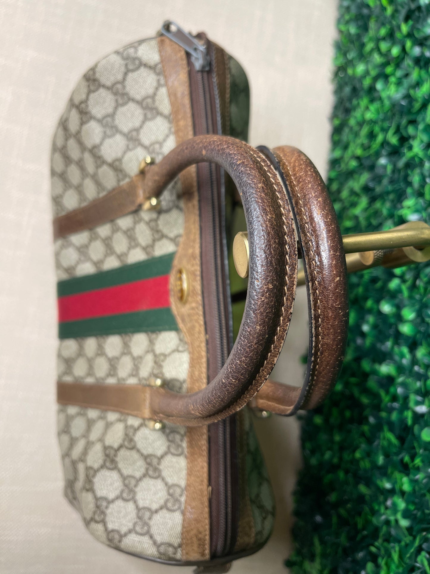 Gucci Vintage Boston Hand Bag Sherry Line