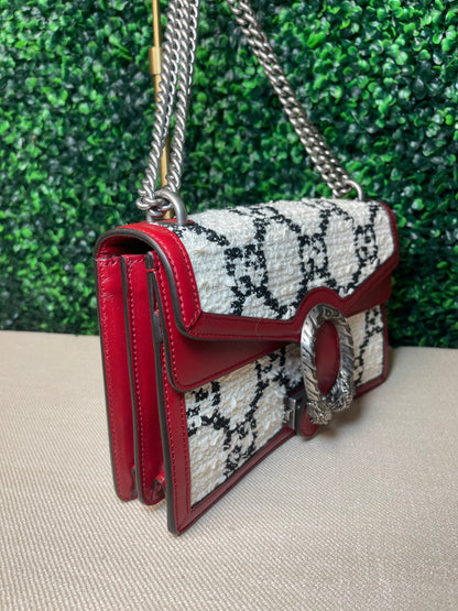 Preowned Gucci Dionysus Small Tweed Leather Shoulder Bag