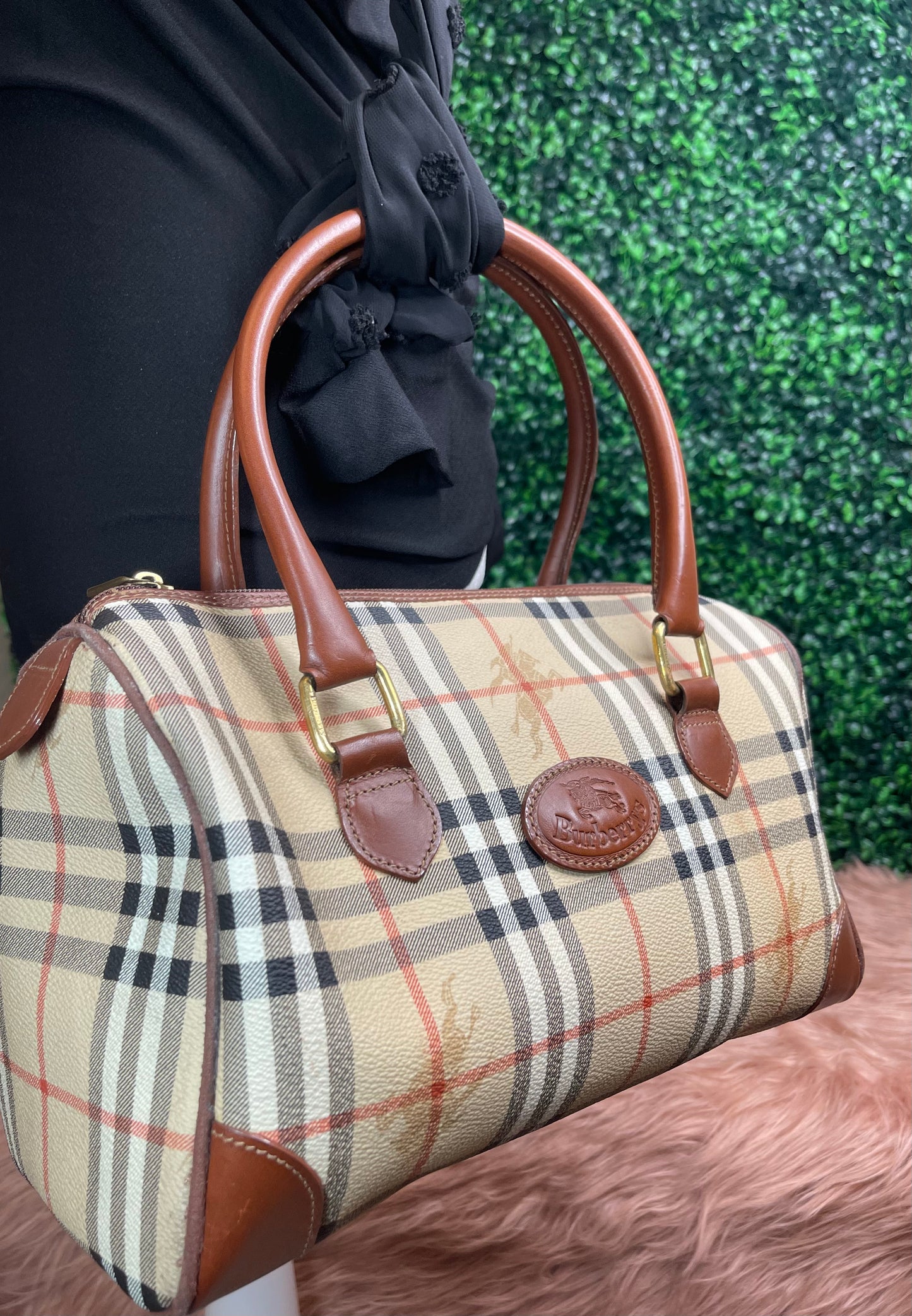 Vintage Burberry (Burberrys) Nova Check Boston Bag