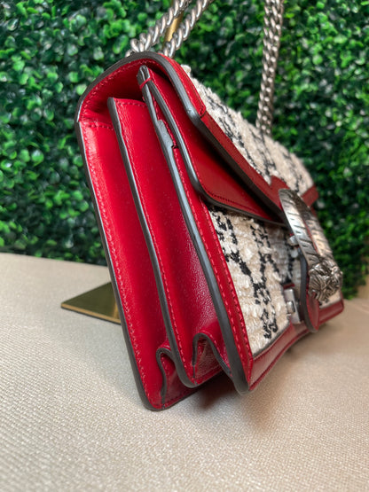 Preowned Gucci Dionysus Small Tweed Leather Shoulder Bag