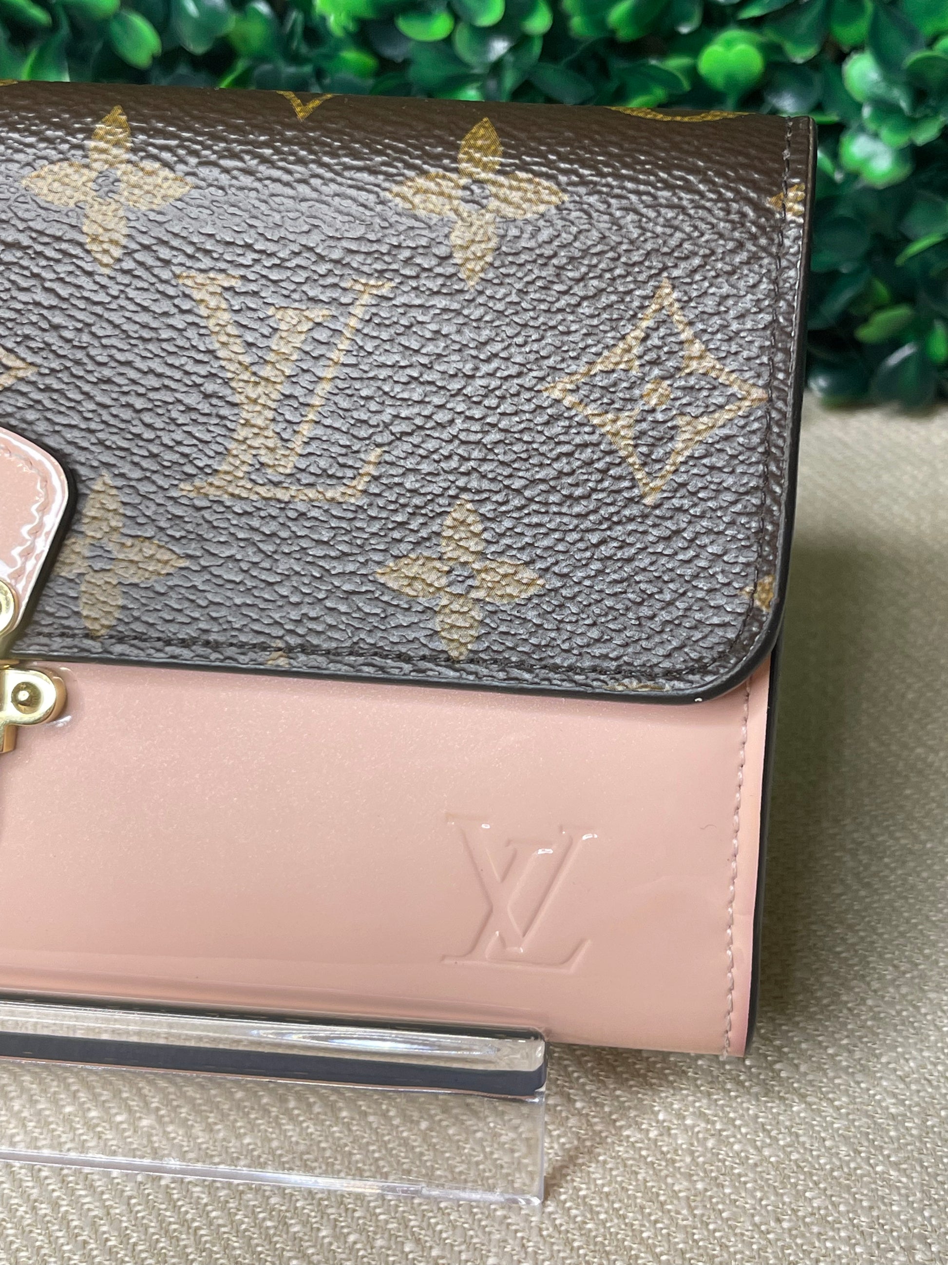 LV LV Women Cherrywood Compact Wallet Monogram Coated Canvas Pink