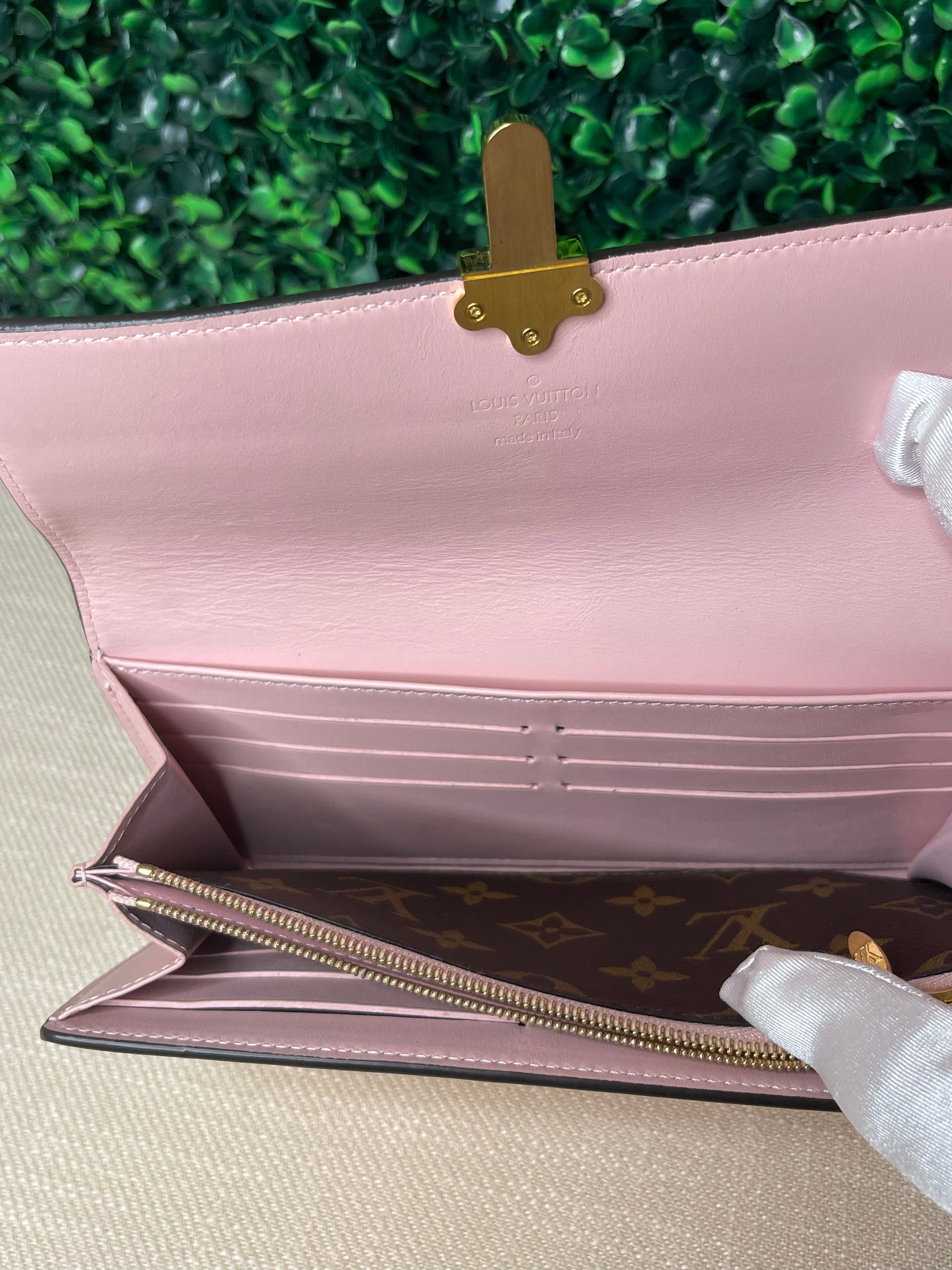 Louis Vuitton Pink Monogram Vernis Cherrywood Chain Wallet