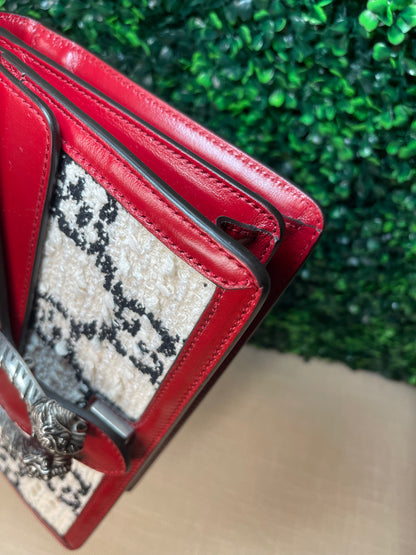 Preowned Gucci Dionysus Small Tweed Leather Shoulder Bag