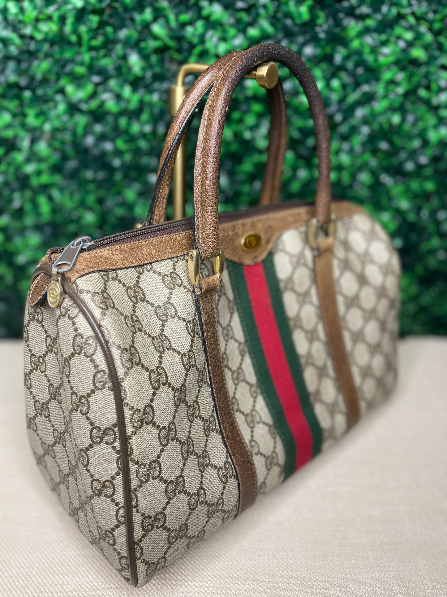 Gucci Vintage Boston Hand Bag Sherry Line