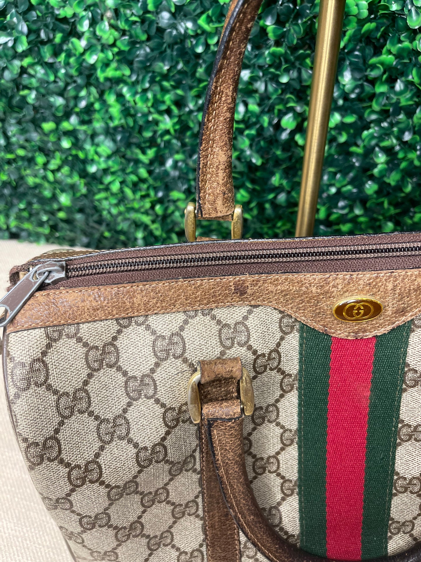 Gucci Vintage Boston Hand Bag Sherry Line