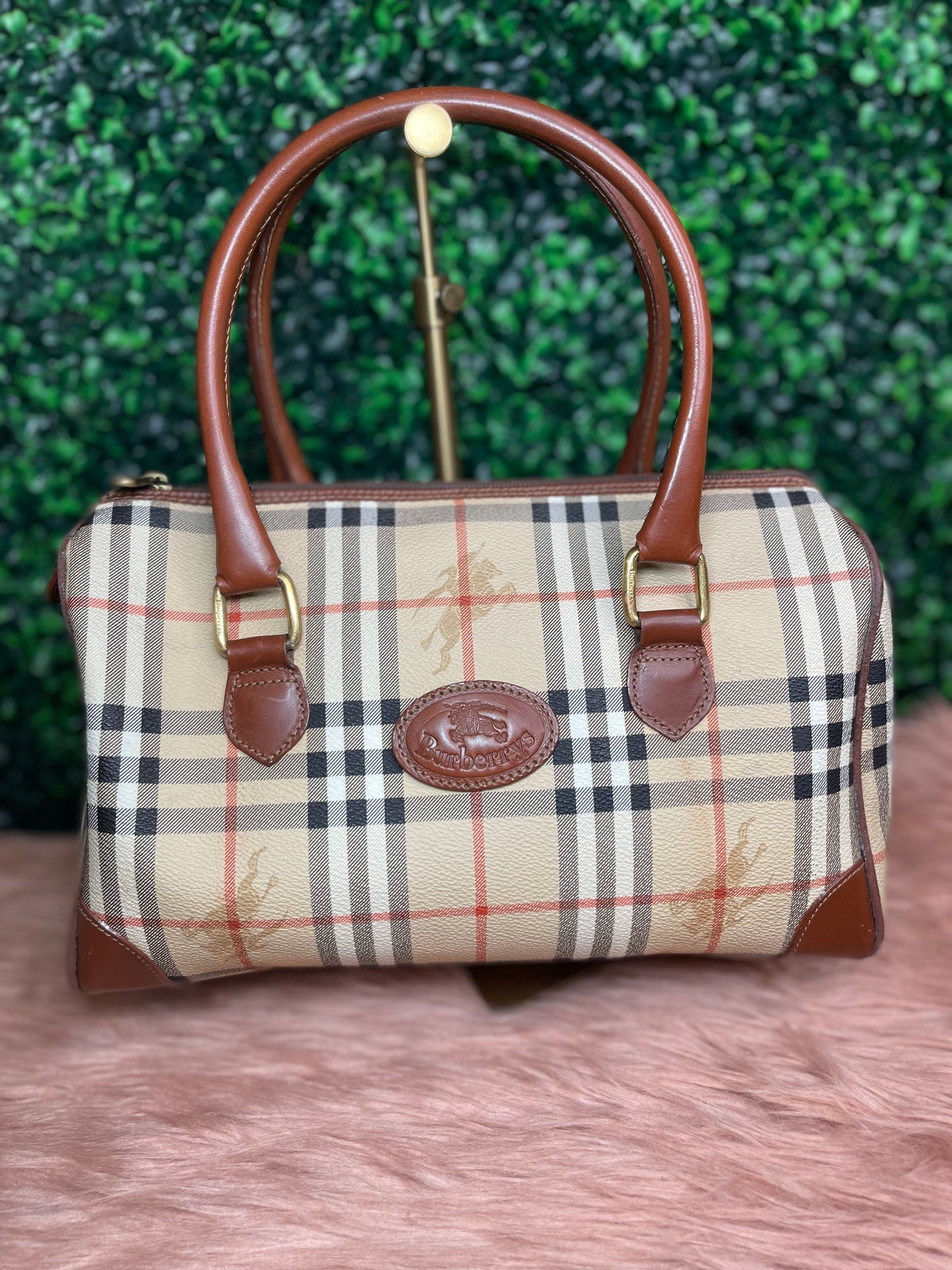 Vintage Burberry (Burberrys) Nova Check Boston Bag