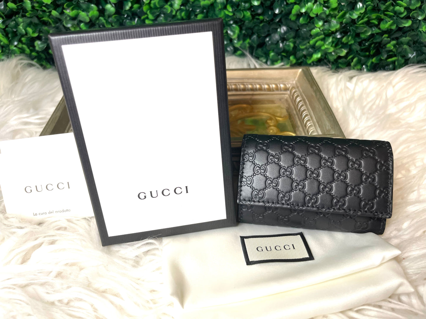 Gucci Black Guccissima 6 Key Holder Case Wallet – Lady Luxe Collection