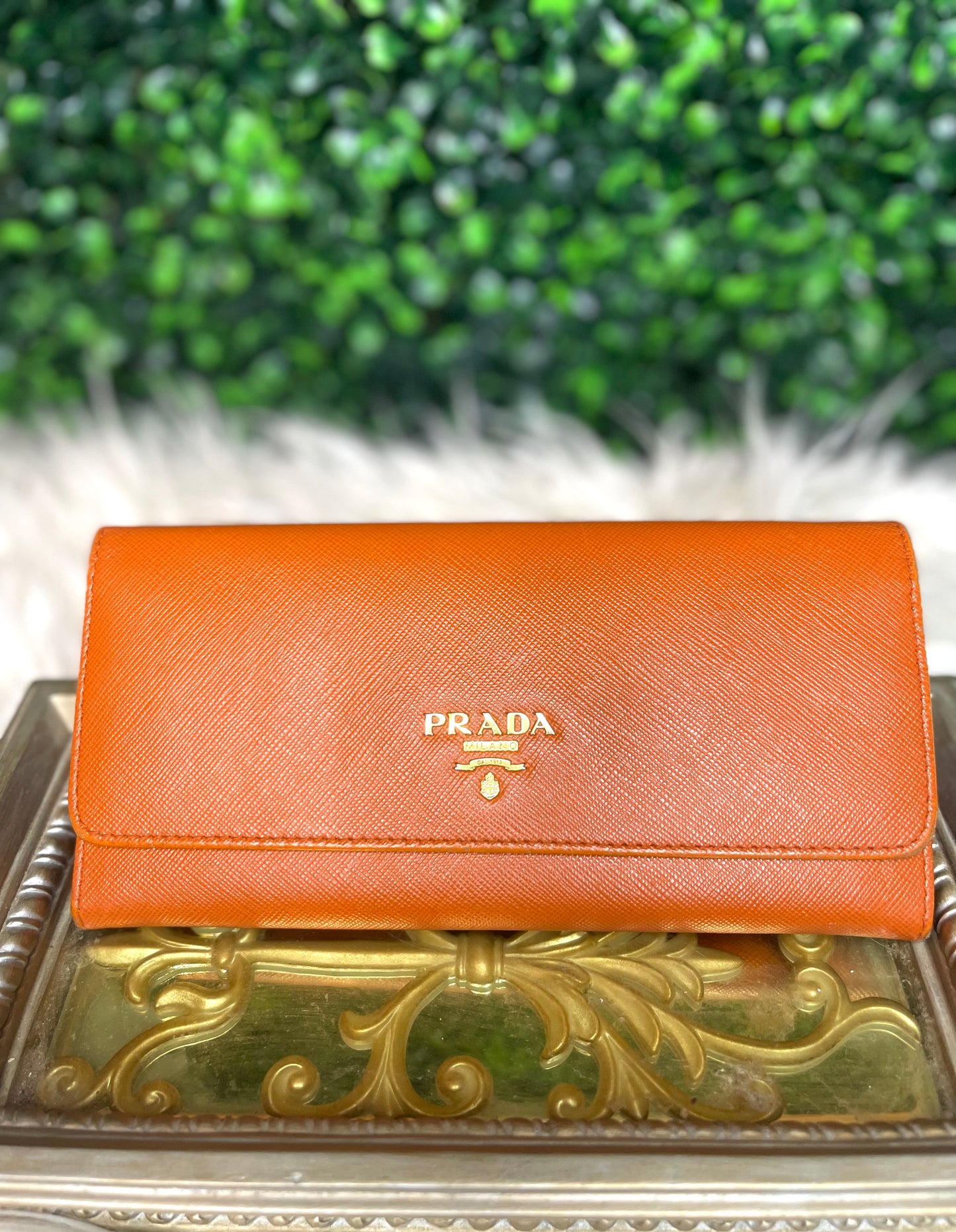 Prada Saffiano Metal Long Wallet