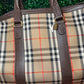 Burberry Vintage Nova Check Boston Travel Duffle Bag