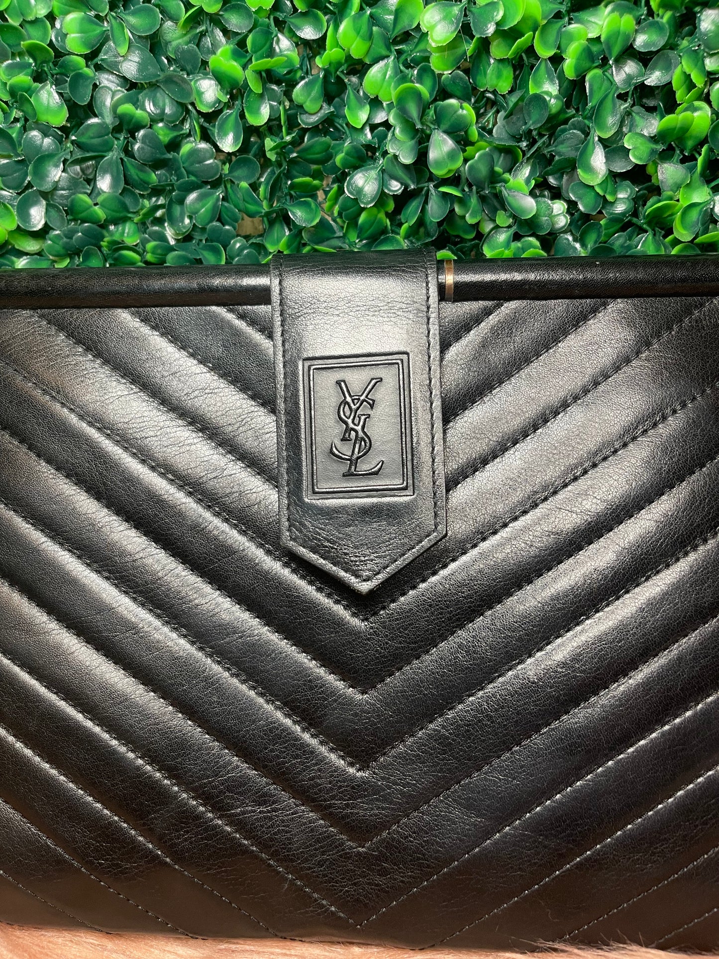 Yves Saint Laurent YSL Black Leather Clutch Bag